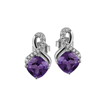 Jacques Lemans - Ohrstecker Sterlingsilber mit Amethyst - SE-O117D